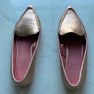 Gap rose gold loafers.
